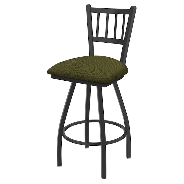 36" Swivel Bar Stool, Pewter Finish, Graph Parrot Seat